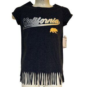 NEW NCAA Cal California Bears Girls Youth Fringe Shirt M 7/8 Colosseum